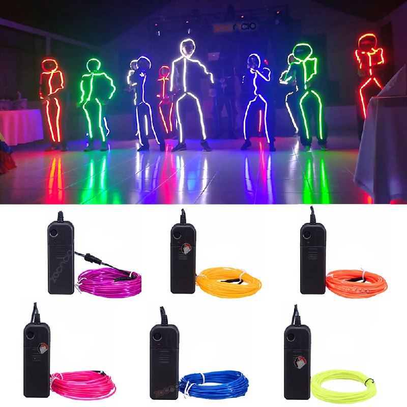 Cable De Luz Led Neón 2 Metros Decoración Y Disfraz Luminoso