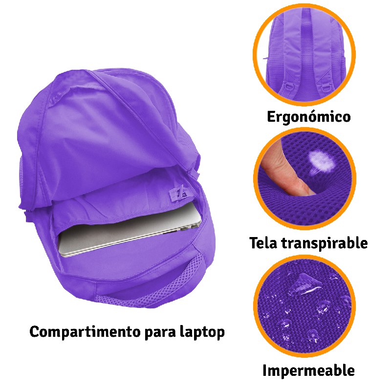 Morral Impermeable Laptop Mochila 4 Bolsillos Viaje Transpirable