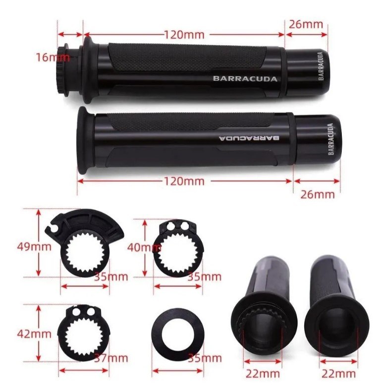 Manilares Grips Barracuda Moto Universal Con Pesa