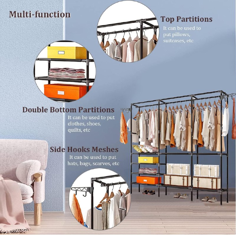 Organizador De Metal Para Ropa Estante