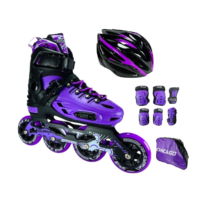PATINES LINEA SEMIPROFESIONALES CHICAGO MAGIC CON CASCO PROFESIONAL Y PROTECCIONES
