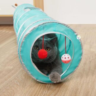 Túnel Para Gato 116cm Juego Plegable Mascotas Juguete Gatos