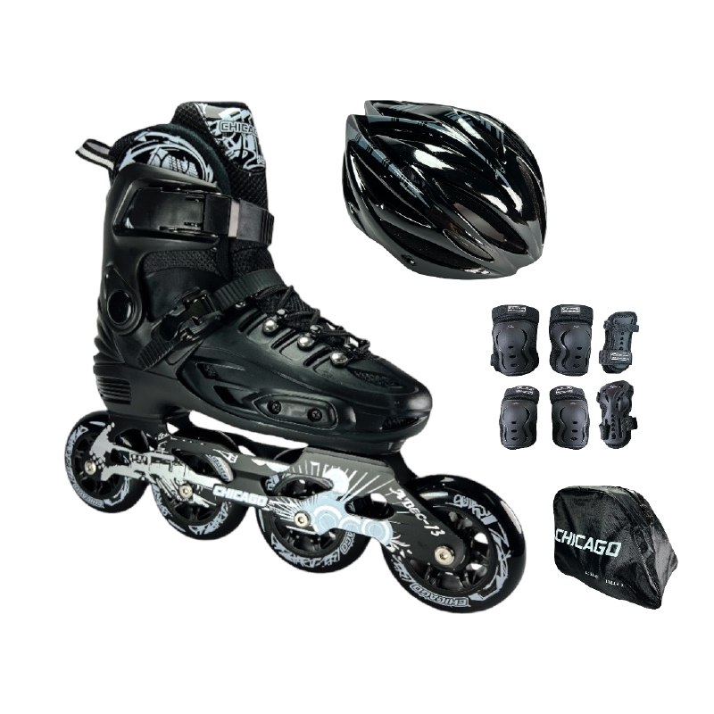 PATINES LINEA SEMIPROFESIONALES CHICAGO MAGIC CON CASCO PROFESIONAL Y PROTECCIONES