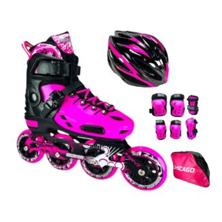 PATINES LINEA SEMIPROFESIONALES CHICAGO MAGIC CON CASCO PROFESIONAL Y PROTECCIONES