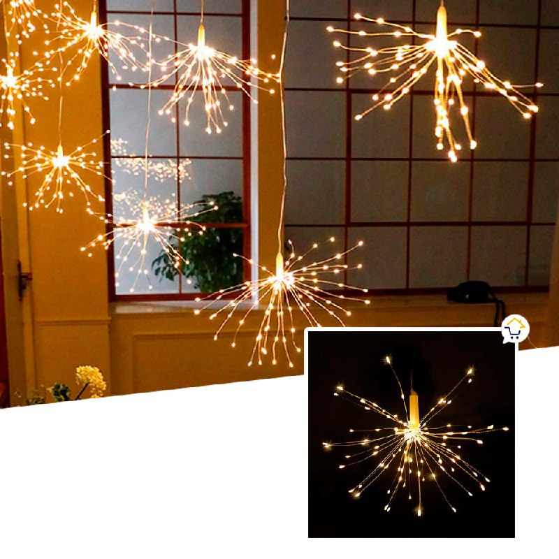 Luces Micro Led Fuegos Artificiales 3 Metros Navidad