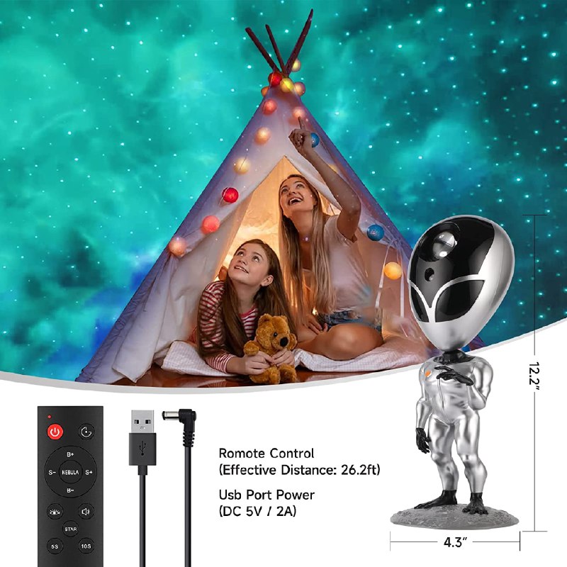 Proyector De Galaxias Alien Voz Niños