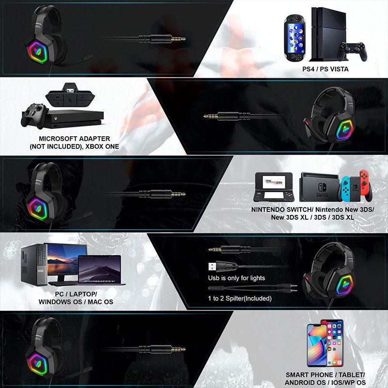 Diadema Gamer Onikuma K10 negro-5512