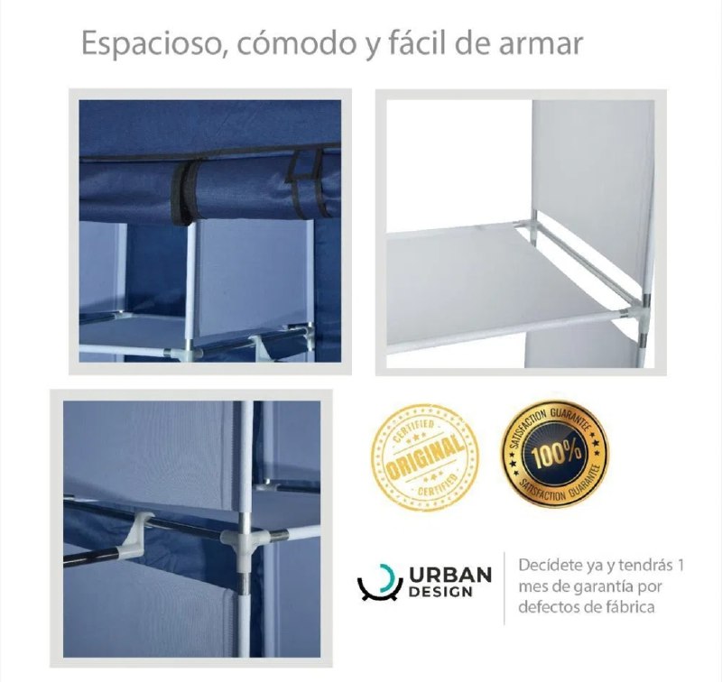 Armario 3 Divisiones Organizador ref-106 Closet Plegable Desarmable en Tela