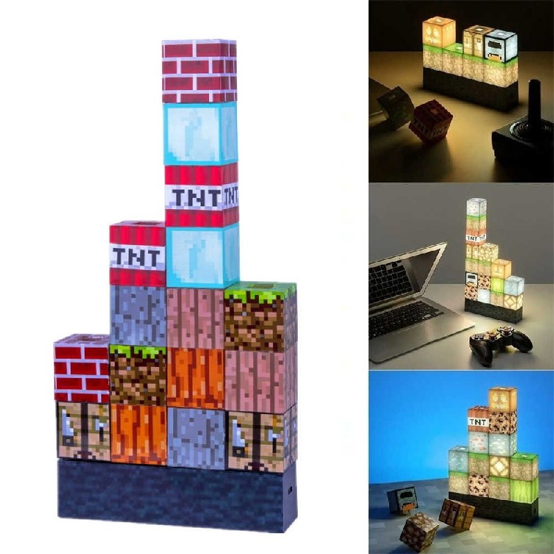 Lampara Bloques Construcción Armado Bricolaje Para Niños
