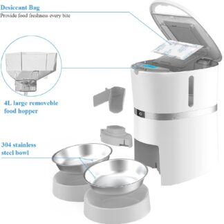 Comedero DUAL automático mascotas dispensador alimento gatos