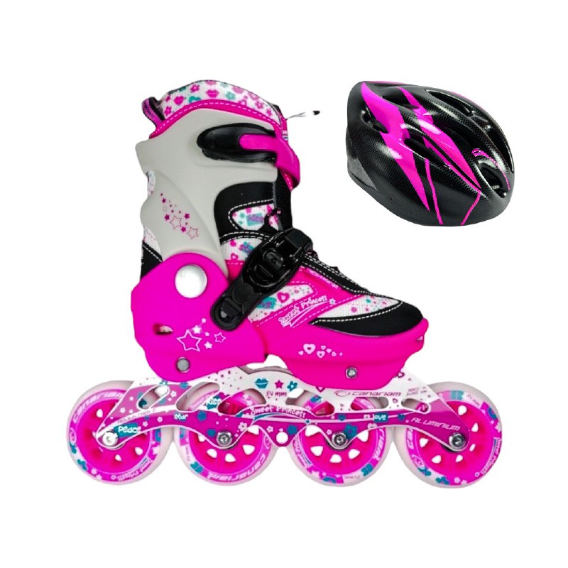 PATINES EN LINEA SEMIPROFESIONALES CANARIAM SPEED WAY CON CASCO BASIC