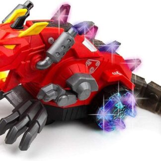 Dinosaurio Dragón Rojo Vapor Luces Juguete Niños + Baterias