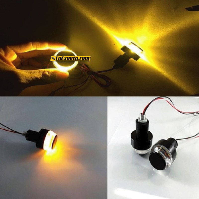 2 Direccionales Led Manubrio Moto + Bombillo Led H4